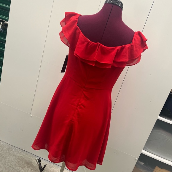 Red Ruffle Dress - Picture 3 of 10
